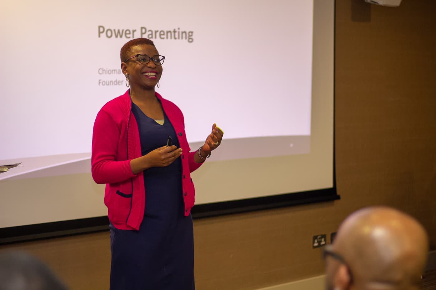 A speaker presenting to the room at a Cee4Bee event