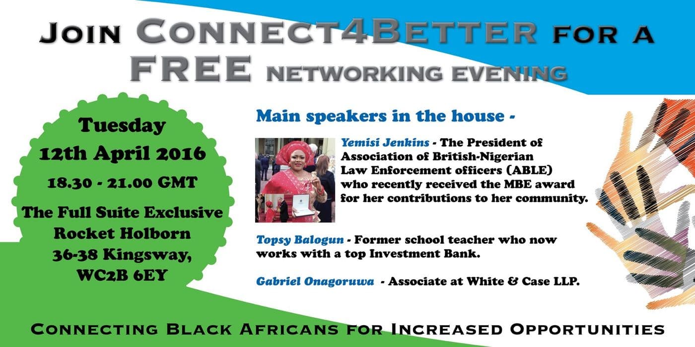 The April 2016 leaflet: a free networking evening on Tuesday 12 April 2016 at The Full Suite Exclusive, Rocket Holborn, Kingsway