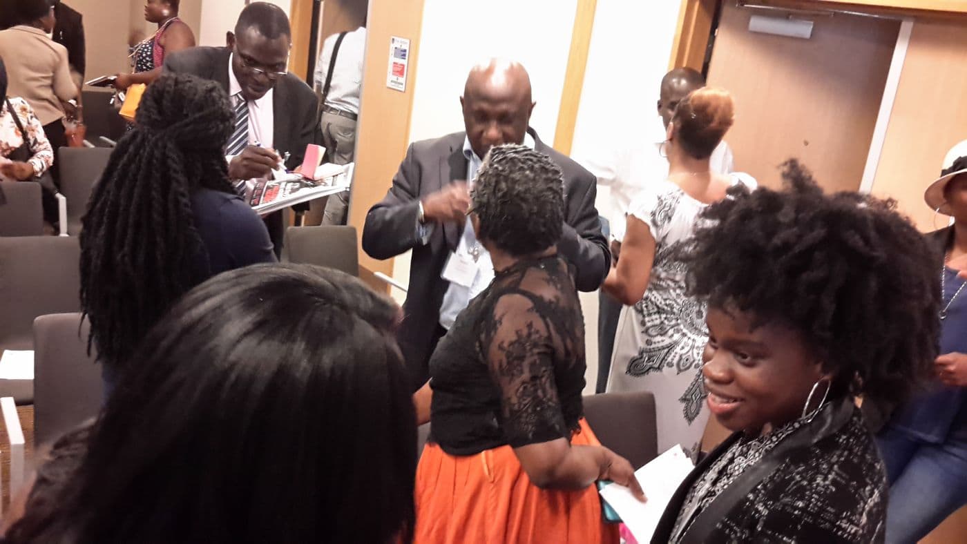 Attendees gathered in conversation