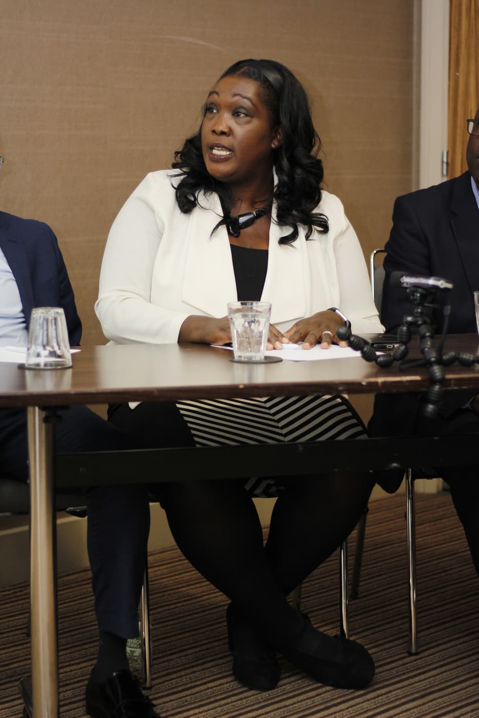 A panellist answering a question from the floor