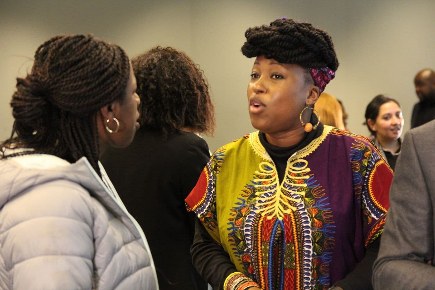 An attendee making a point during the discussion