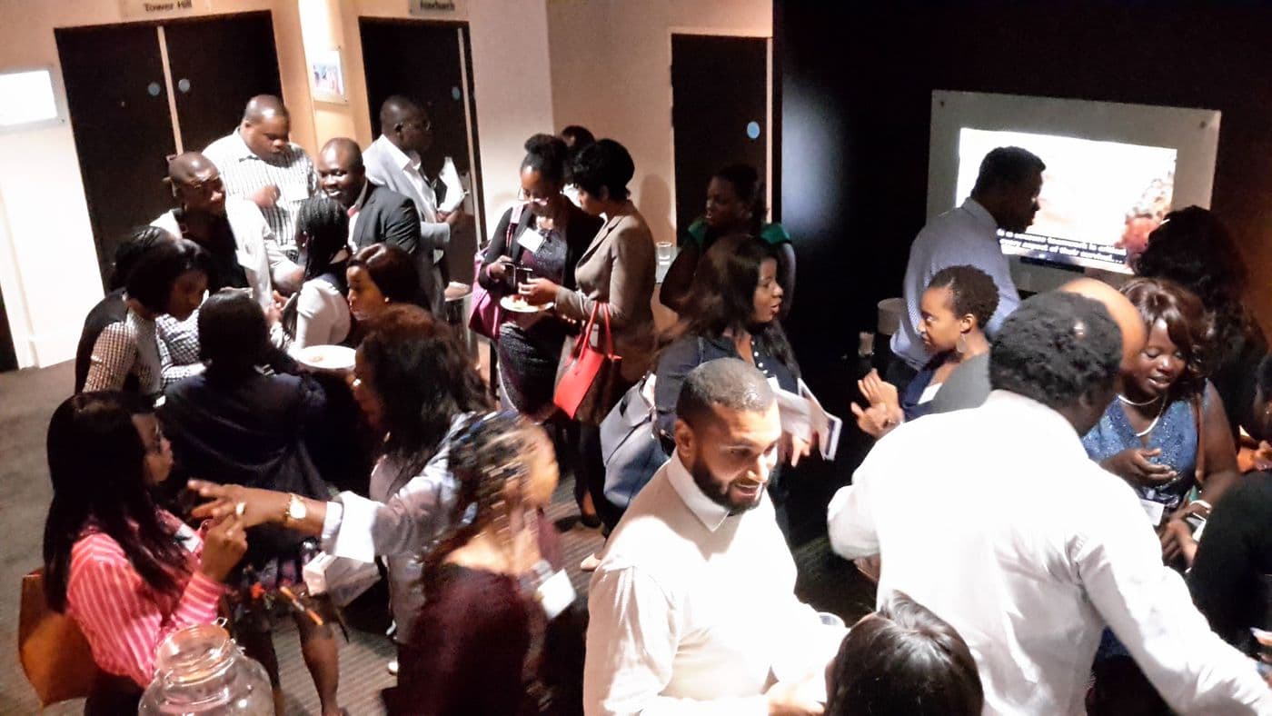 The room full during the networking hour