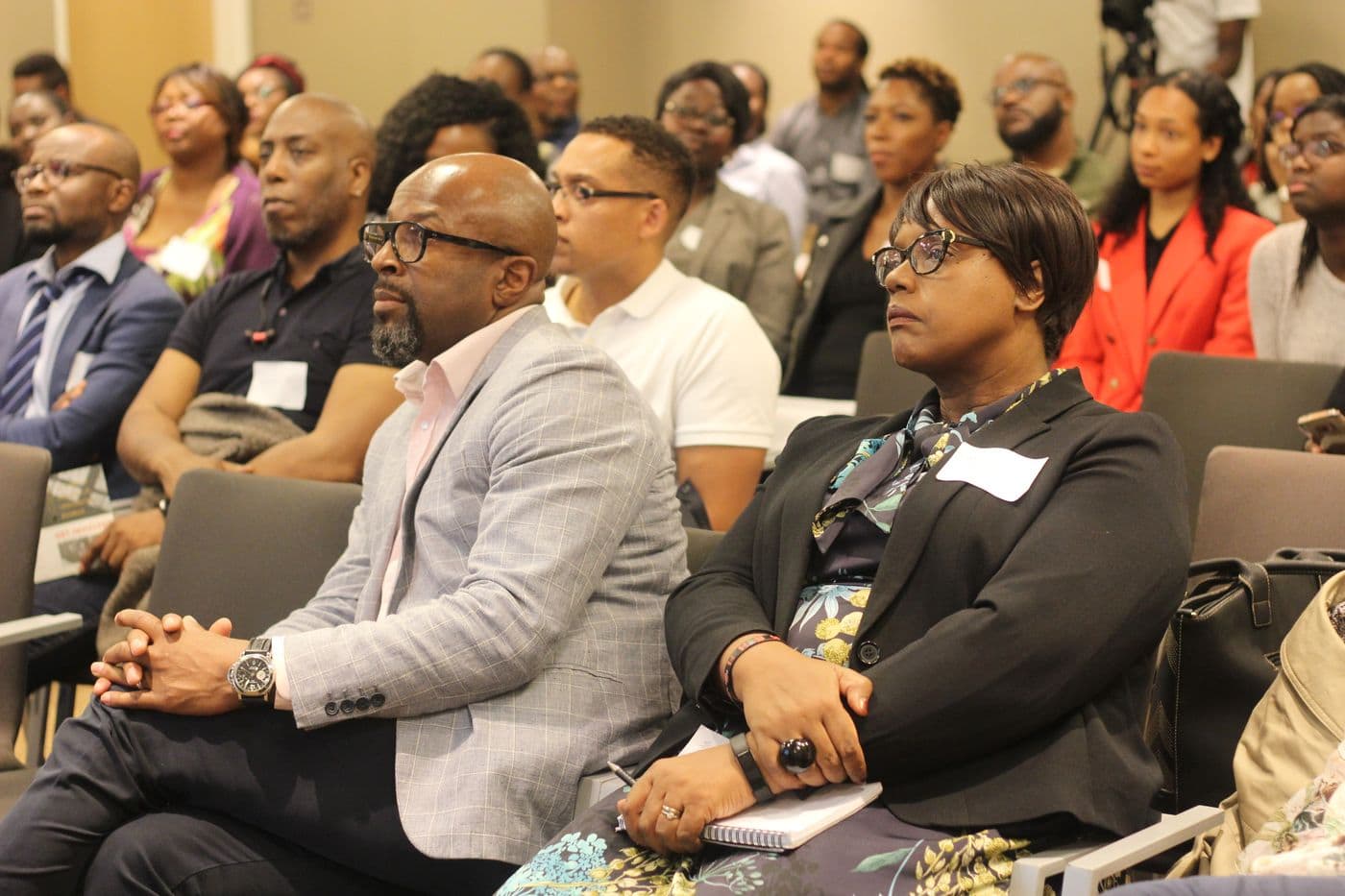 The audience listening during a talk